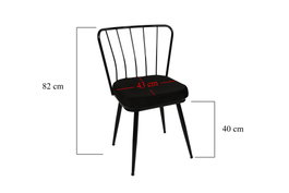 Hanah Home Yıldız 943 V4 Juego de Sillas de 4 Piezas Negro